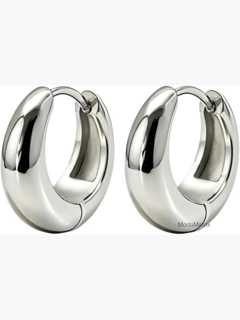 Chunky Small Hoop Earrings 14mm 16mm 19mm Stainless Steel Huggie Earrings For